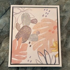 Abstract Botanical Canvas Art Framed 8” x 10” x 1.5”